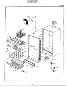 Cabinet Diagram and Parts List for 40847A  Frigidaire Freezer