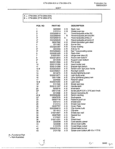 Body Page 2 Diagram and Parts List for 2864  Frigidaire Range