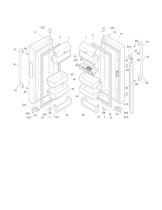 Fresh Food Doors Diagram and Parts List for EI27BS16JB6  Electrolux Refrigerator