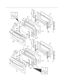 Doors Diagram and Parts List for CGEF306TMFB  Frigidaire Range