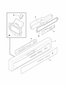 Control Panel Diagram and Parts List for 58715269900A  Kenmore Dishwasher