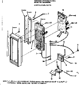 Control Panel Parts Diagram and Parts List for 5649987950  Kenmore Microwave