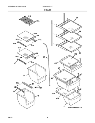 Part Location Diagram of 240430717 Frigidaire TRIM-SHELF