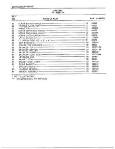 Freezer Page 6 Diagram and Parts List for 46567A-7  Frigidaire Freezer