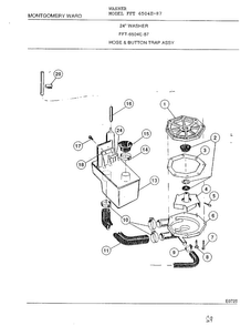 Hose And Button Trap Assy Diagram and Parts List for 6504E-87  Frigidaire Washer