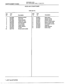 Room Air Conditioner Page 4 Diagram and Parts List for 5277C  Frigidaire Air Conditioner