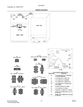 Wiring Diagram Diagram and Parts List for FFHT2021TB1  Frigidaire Refrigerator