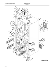 Cabinet Diagram and Parts List for GRMC2273CD03  Frigidaire Refrigerator