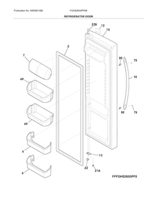 Refrigerator Door Diagram and Parts List for FGHS2655PF6B  Frigidaire Refrigerator