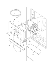 Controls & Ice Dispenser Diagram and Parts List for FPHF2399PF2  Frigidaire Refrigerator