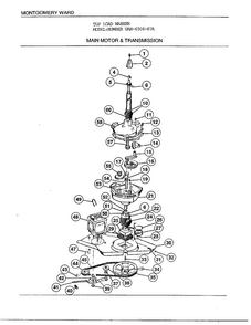 Main Motor And Transmission Diagram and Parts List for 6506-87A  Frigidaire Washer