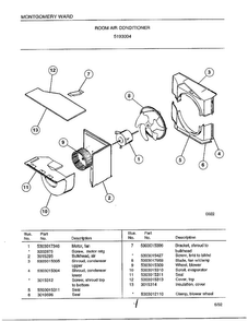 Room Air Conditioner Page 4 Diagram and Parts List for 5193004  Frigidaire Air Conditioner