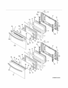 Doors Diagram and Parts List for 79097219410  Kenmore Range