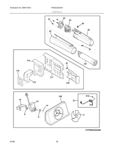 Controls Diagram and Parts List for FRSS2323AD4  Frigidaire Refrigerator