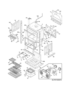 Lower Oven Diagram and Parts List for CPET3085KF3  Frigidaire Wall Oven