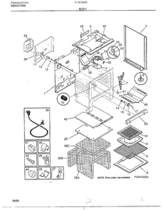 Body Diagram and Parts List for 2883-80A  Frigidaire Range