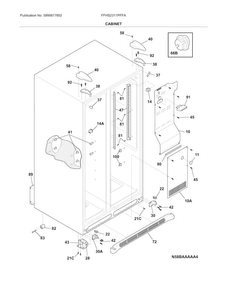 Cabinet Diagram and Parts List for FFHS2311PFFA  Frigidaire Refrigerator