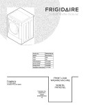 COVER Diagram and Parts List for FRFW3700LW0  Frigidaire Washer