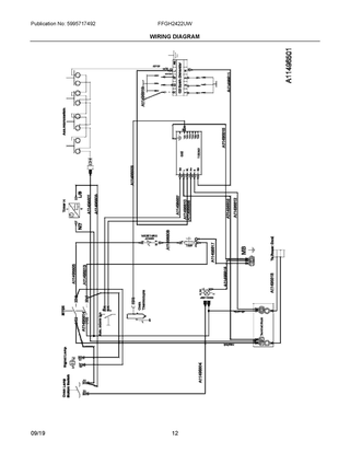 Wiring Diagram Diagram and Parts List for FFGH2422UW  Frigidaire Range