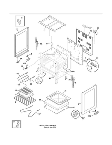 Body Diagram and Parts List for FFEF3005XWA  Frigidaire Range