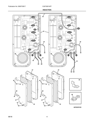 Induction Diagram and Parts List for CGIF3061NFF  Frigidaire Range