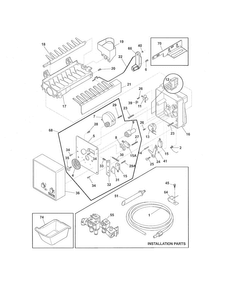 Freezer Ice Maker Diagram and Parts List for LGHB2867PF3  Frigidaire Refrigerator