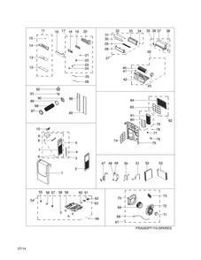 Recommended Spare Parts Diagram and Parts List for FRA09EPT114  Frigidaire Air Conditioner