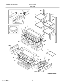 Shelves Diagram and Parts List for RVRF3361SS6  Frigidaire Refrigerator