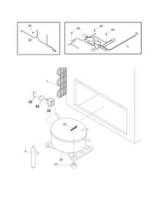 System Diagram and Parts List for KCS070GW2  Kelvinator Freezer