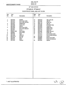 Door Front Panel And Lint Filter Page 2 Diagram and Parts List for 8289-87  Frigidaire Dryer