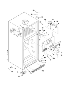 Cabinet Diagram and Parts List for FFHT1816PS2  Frigidaire Refrigerator