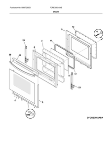 Door Diagram and Parts List for FCRE305CAWE  Frigidaire Range