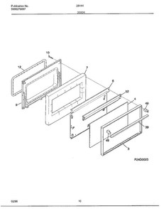 Door Diagram and Parts List for 284440B  Frigidaire Range