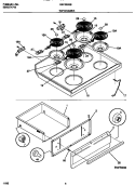 TOP / DRAWER Diagram and Parts List for GEF350SBDC  Gibson Range