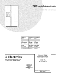 COVER Diagram and Parts List for PLHS239ZDB1  Frigidaire Refrigerator