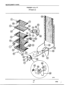 Freezer 16 Cubic Feet Page 5 Diagram and Parts List for 46351-0C  Frigidaire Freezer