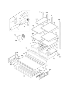 Shelves Diagram and Parts List for 25370312212  Kenmore Refrigerator