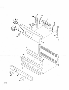 Backguard Diagram and Parts List for 79075924300  Kenmore Range