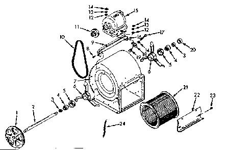 Blower assembly Diagram and Parts List for 867741970  Frigidaire Heater