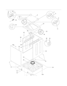 Lower Cabinet/top Diagram and Parts List for 41797912702  Kenmore Washer Dryer Combo