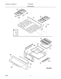 TOP/DRAWER Diagram and Parts List for FGF328GME  Frigidaire Range