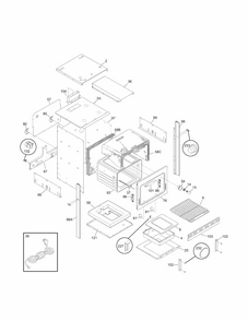 Body Diagram and Parts List for 79030522802  Kenmore Wall Oven