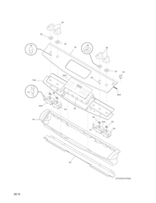 Backguard Diagram and Parts List for FFES3015PWF  Frigidaire Range