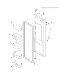 Refrigerator Door Diagram and Parts List for FGHS2332LE5  Frigidaire Refrigerator