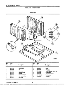 Room Air Conditioner Page 4 Diagram and Parts List for 5198A  Frigidaire Air Conditioner