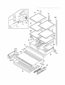 Shelves Diagram and Parts List for FGUN2642LF5  Frigidaire Refrigerator