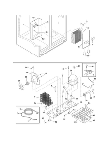 System Diagram and Parts List for FGEX26D6QF0  Frigidaire Refrigerator