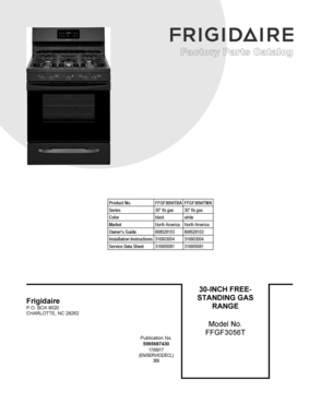 01 - COVER SHEET Diagram and Parts List for FFGF3056TBA  Frigidaire Range