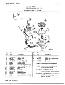 Pump Assembly And Drain Diagram and Parts List for 6506-87A  Frigidaire Washer