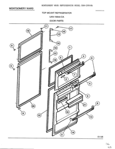 Part Location Diagram of 162977-01 Frigidaire Refrigerator door hole plug